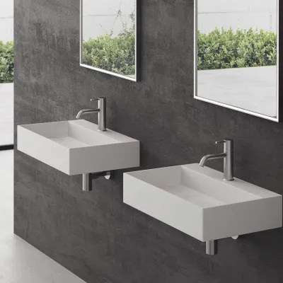 Kubo 60 - 60x40 Tvättställ, Matt vit SolidTec®