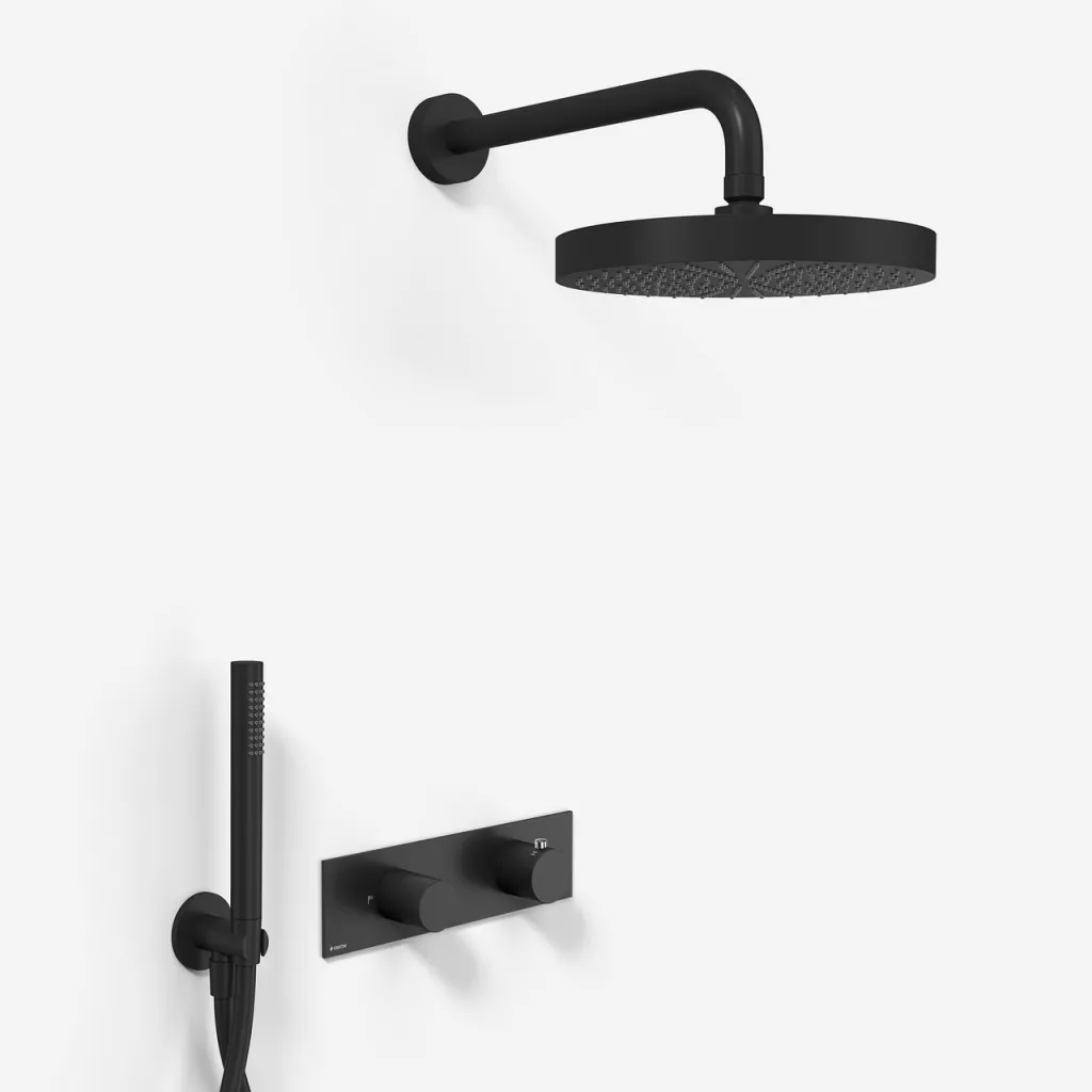 Nostromo G572B S01 - Termostat Duschset Fukasawa Ø24, Vägg, Mattsvart
