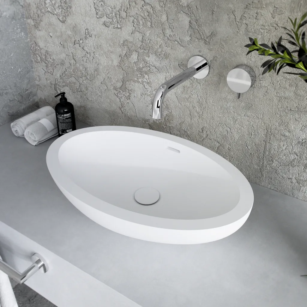 Spoon 55 - 55x35 cm Handfat Matt vit SolidTec®