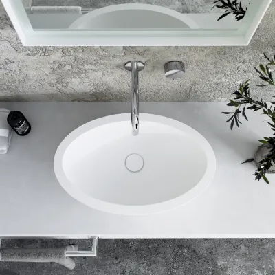 Spoon 55 - 55x35 cm Handfat Matt vit SolidTec®