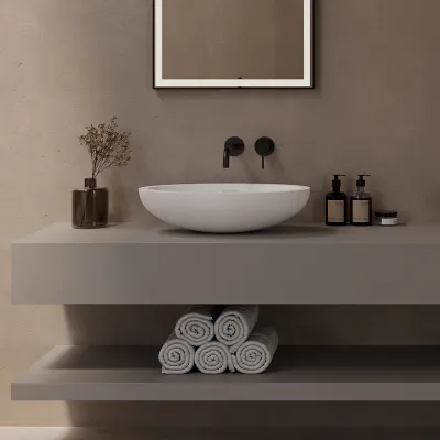 Spoon 55 - 55x35 cm Handfat Matt vit SolidTec®