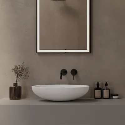 Spoon 60 - 60x40 cm Handfat, Matt vit SolidTec® 