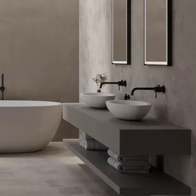 Spoon 60 - 60x40 cm Handfat, Matt vit SolidTec® 