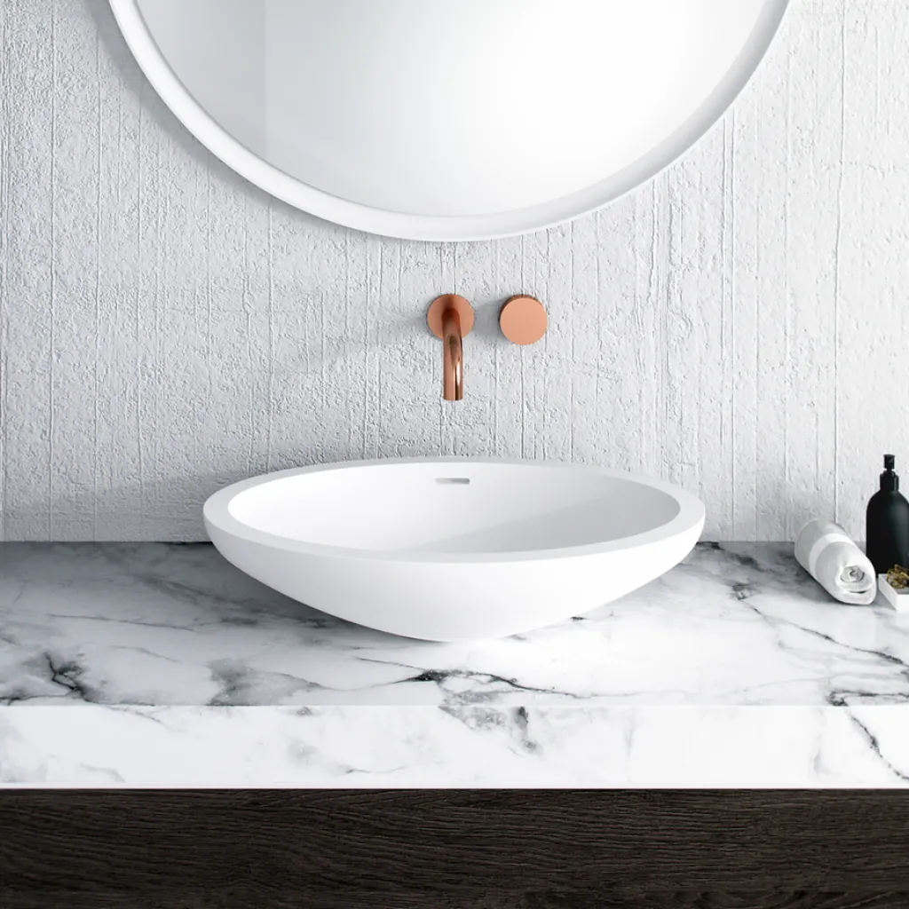 Spoon 60 - 60x40 cm Handfat, Matt vit SolidTec®
