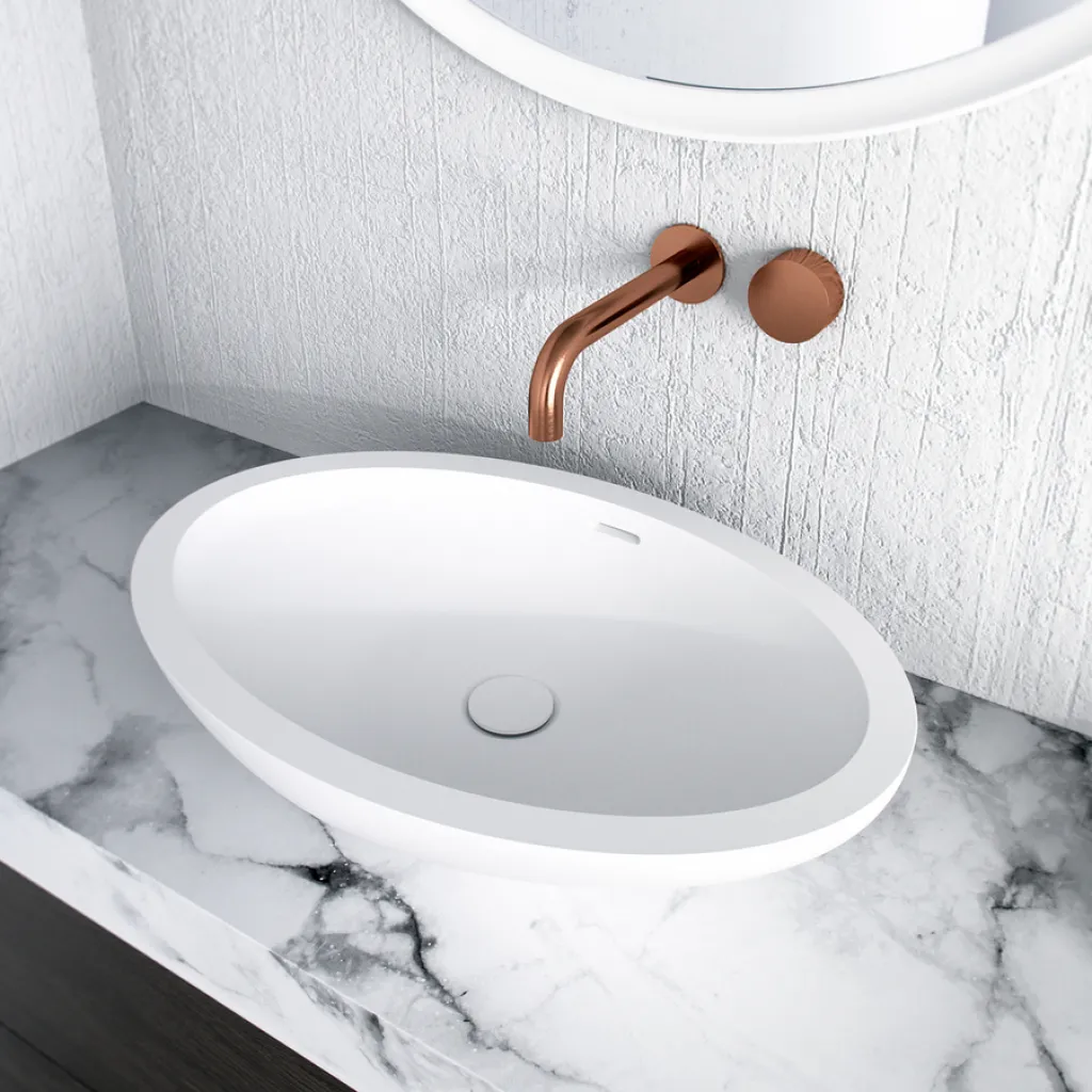 Spoon 60 - 60x40 cm Handfat, Matt vit SolidTec® 