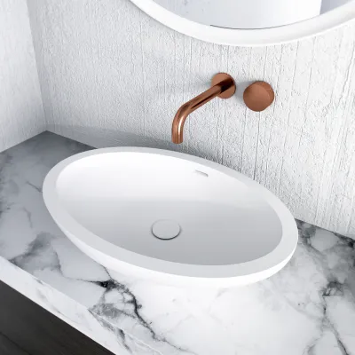 Spoon 60 - 60x40 cm Handfat, Matt vit SolidTec® 