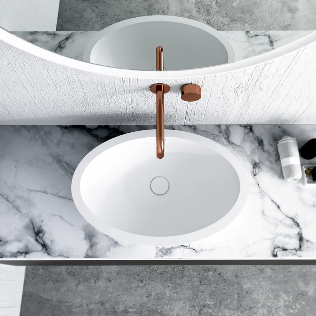 Spoon 60 - 60x40 cm Handfat, Matt vit SolidTec® 