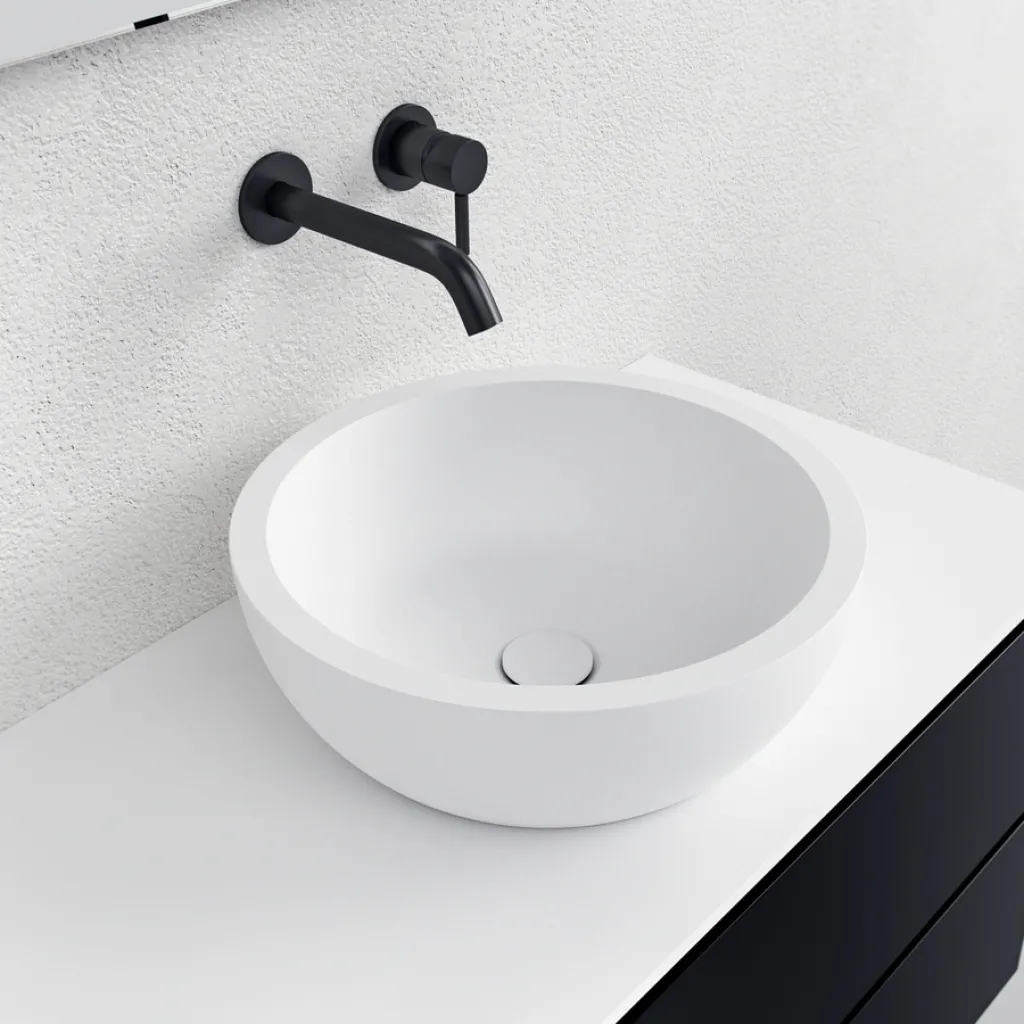 Spoon O - Ø42 Handfat, Matt vit SolidTec®