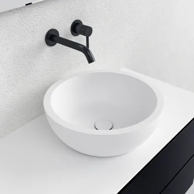 Spoon O - Ø42 Handfat, Matt vit SolidTec®