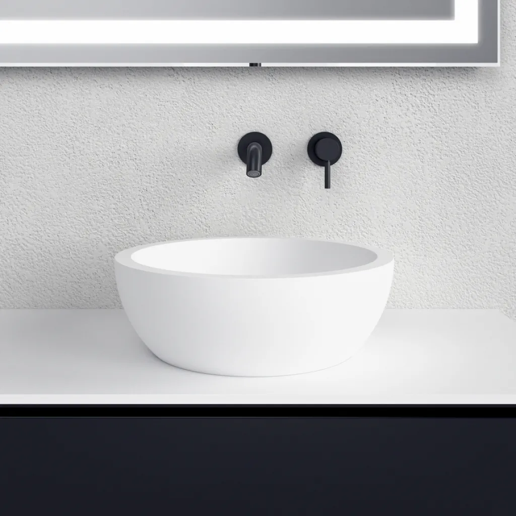 Spoon O - Ø42 Handfat, Matt vit SolidTec®