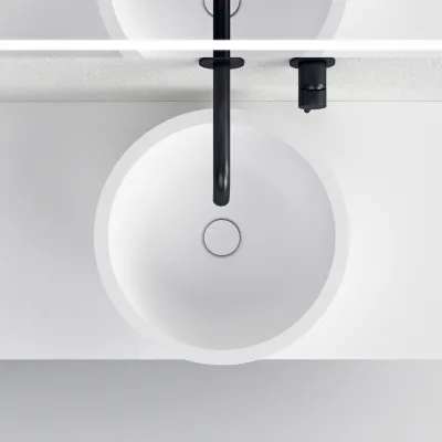 Spoon O - Ø42 Handfat, Matt vit SolidTec®