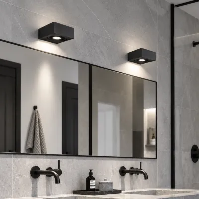 Brick 01 - LED-vägglampa, svart