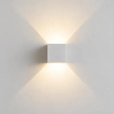 UP&DOWN - LED Vägglampa, 100x100, IP 54, Vit