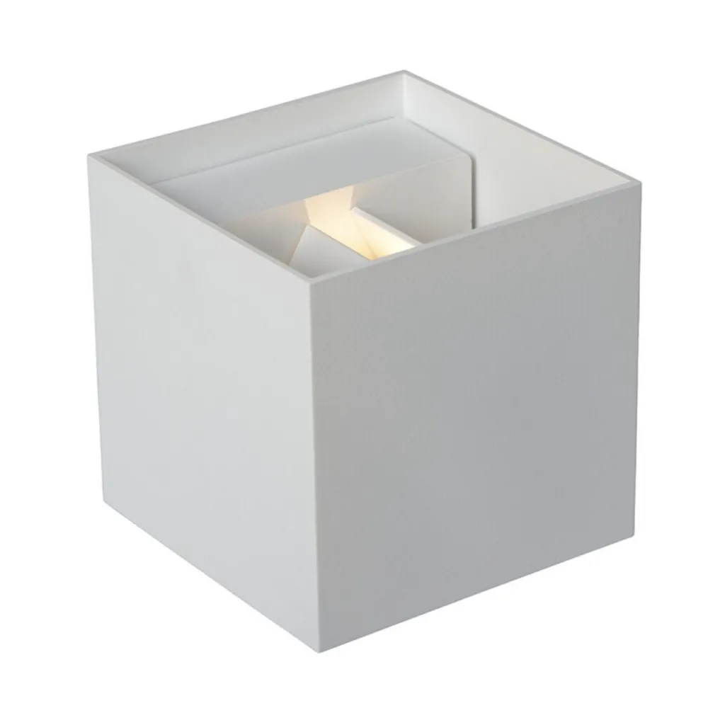 UP&DOWN - LED Vägglampa, 100x100, IP 54, Vit