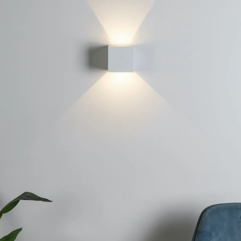 UP&DOWN - LED Vägglampa, 100x100, IP 54, Vit