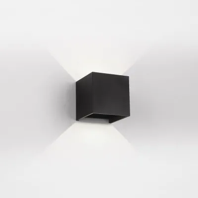 UP&DOWN - LED-vägglampa, 100x100, IP 54, svart