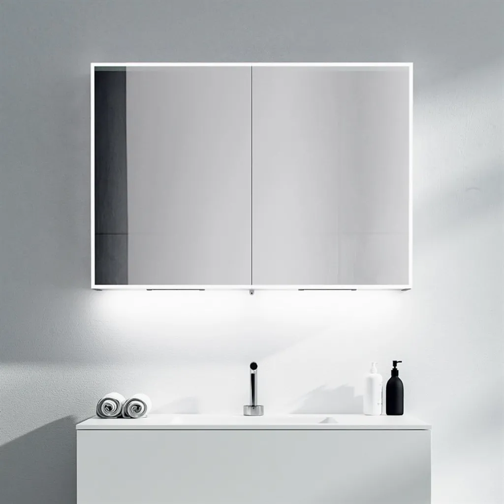 Copenhagen Chic CC100 - Spegelskåp 100x70h cm med LED-ljus