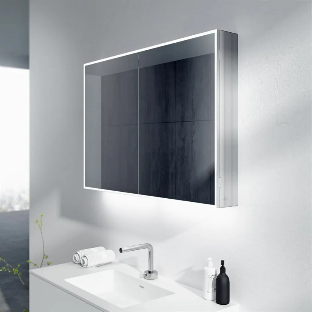 Copenhagen Chic CC100 - Spegelskåp 100x70h cm med LED-ljus