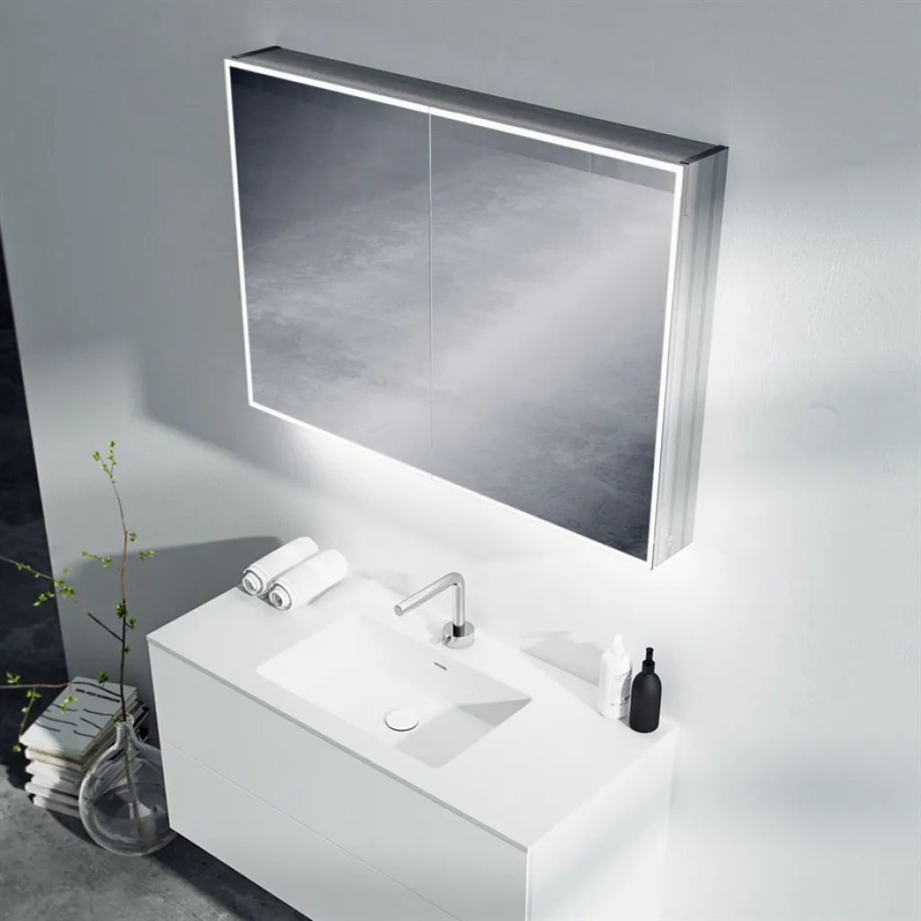 Copenhagen Chic CC100 - Spegelskåp 100x70h cm med LED-ljus