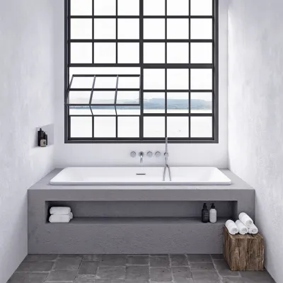 Pulcher Code 1800 - Inbyggt badkar 180x75 cm, Blank vit