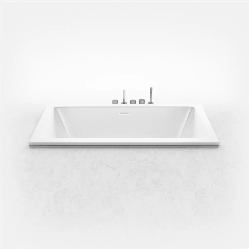 Pulcher Flat 1700 - Inbyggt badkar 170x80 cm., Blank vit