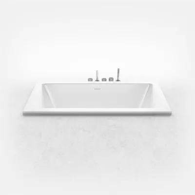 Pulcher Flat 1700 - Inbyggt badkar 170x80 cm., Blank vit