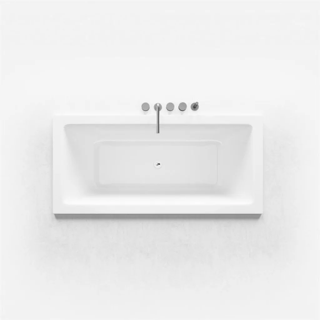Pulcher Flat 1700 - Inbyggt badkar 170x80 cm., Blank vit