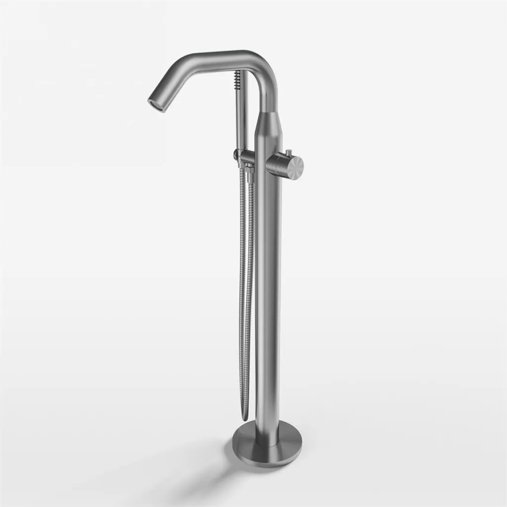 Classwell C12 - Fristående badkar/duscharmatur, borstat rostfritt stål