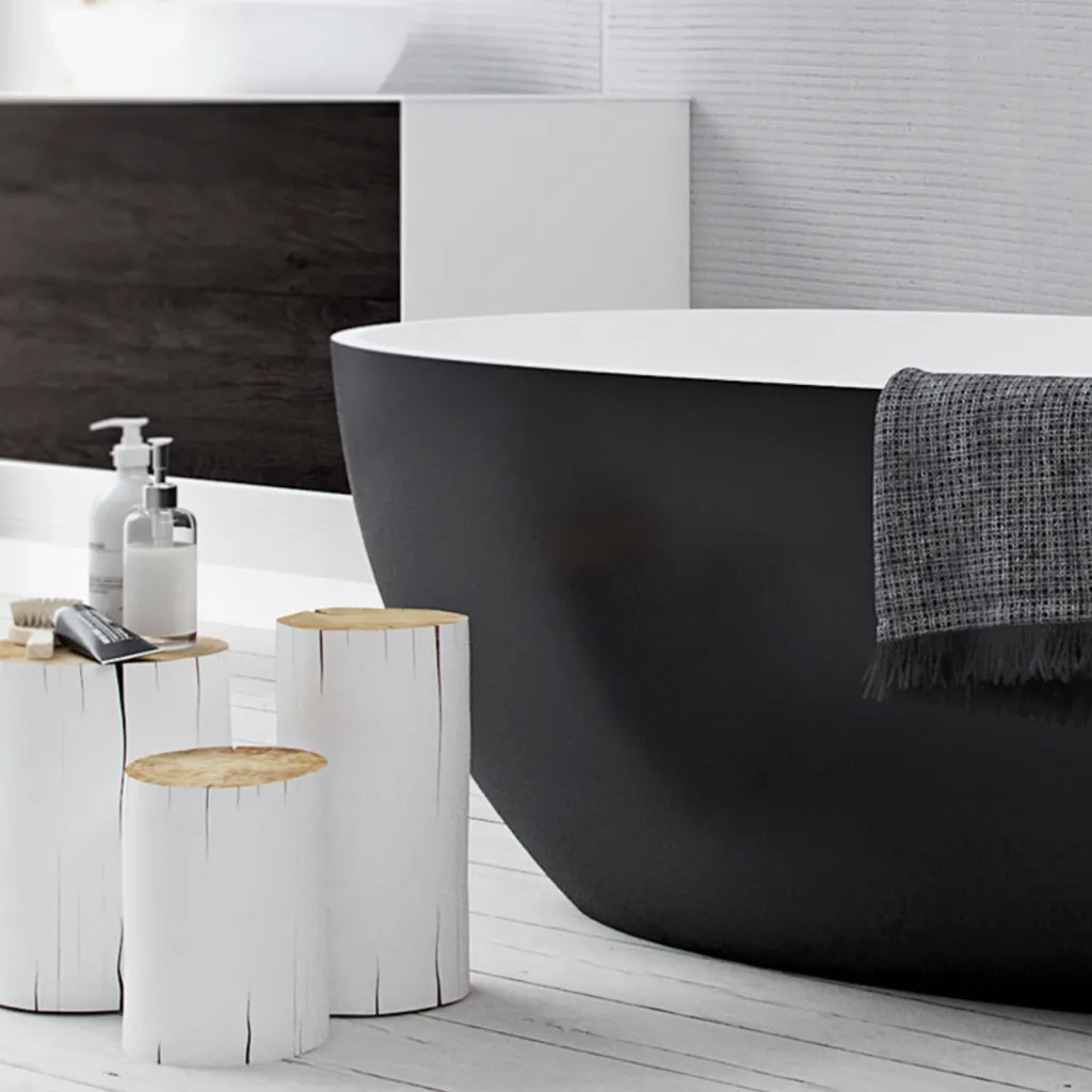 Boheme XL 170 - 170x87, Solid Matt Vit/Matt Svart SolidTec®