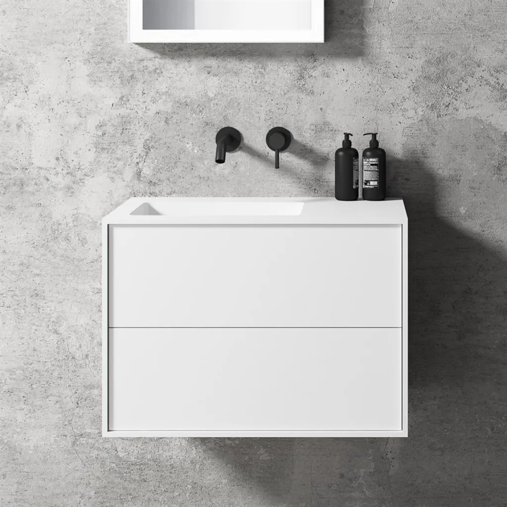 Compact 2 Waterproof 70X40L - Tvättskåp, Matt Vit SolidTec®