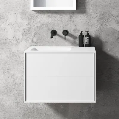 Compact 2 Waterproof 70X40L - Tvättskåp, Matt Vit SolidTec®