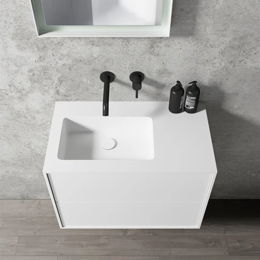 Compact 2 Waterproof 70X40L - Tvättskåp, Matt Vit SolidTec®