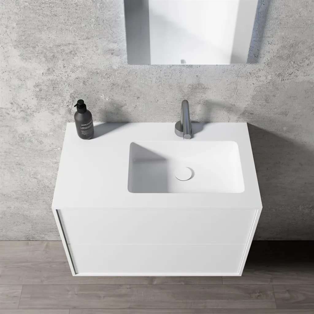 Compact 2 Waterproof 70X40R - Tvättskåp, Matt Vit SolidTec®