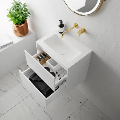 Compact 2 Waterproof 50X35 - Tvättskåp, Matt Vit SolidTec®