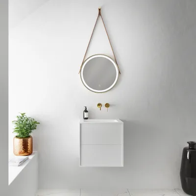 Compact 2 Waterproof 50X40 - Tvättskåp, Matt Vit SolidTec®