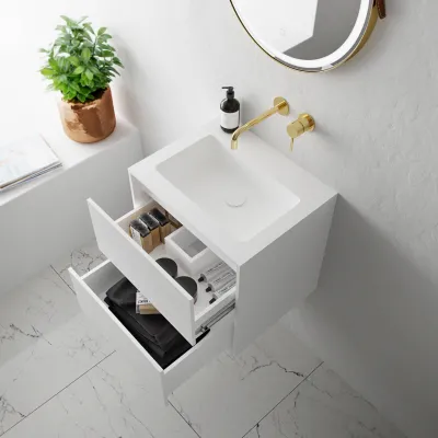 Compact 2 Waterproof 50X40 - Tvättskåp, Matt Vit SolidTec®