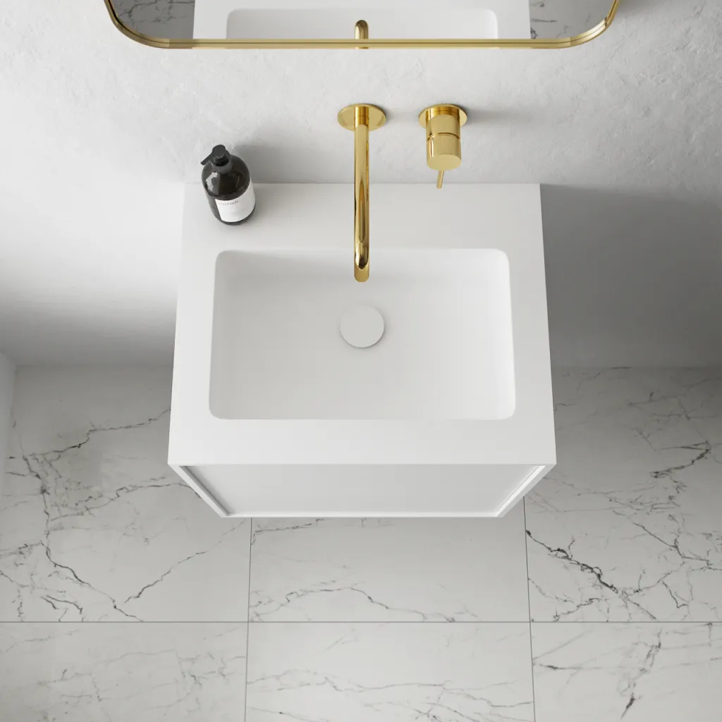 Compact 2 Waterproof 50X40 - Tvättskåp, Matt Vit SolidTec®