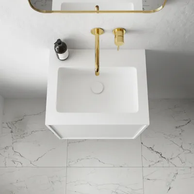 Compact 2 Waterproof 50X40 - Tvättskåp, Matt Vit SolidTec®