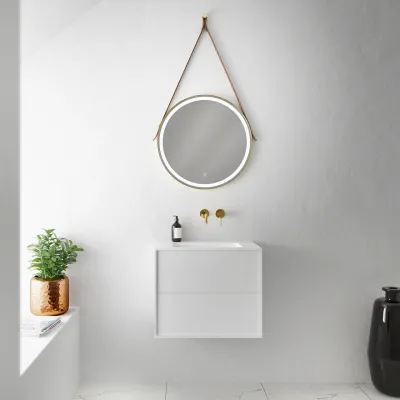 Compact 2 Waterproof 60x40 - Tvättskåp, Matt Vit SolidTec®