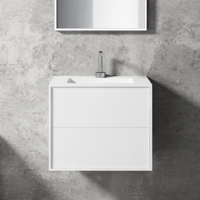 Compact 2 Waterproof 60x40 - Tvättskåp, Matt Vit SolidTec®