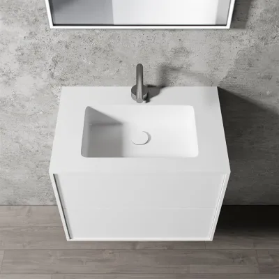 Compact 2 Waterproof 60x40 - Tvättskåp, Matt Vit SolidTec®