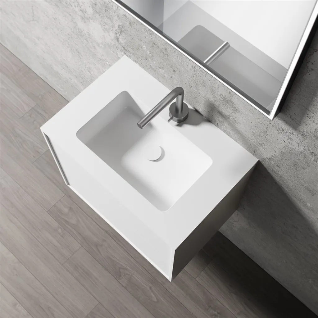 Compact 2 Waterproof 60x40 - Tvättskåp, Matt Vit SolidTec®