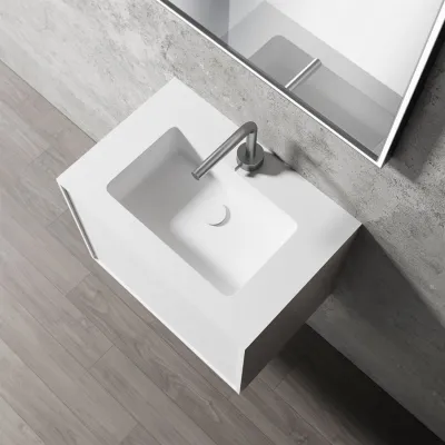 Compact 2 Waterproof 60x40 - Tvättskåp, Matt Vit SolidTec®