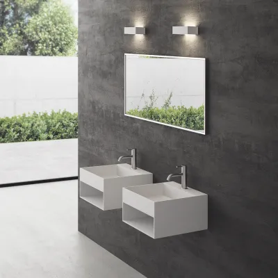 Boxo 45L - 45x40 Tvättställ med förvaring, Matt Vit SolidTec®