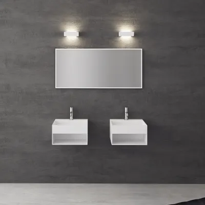 Boxo 45L - 45x40 Tvättställ med förvaring, Matt Vit SolidTec®