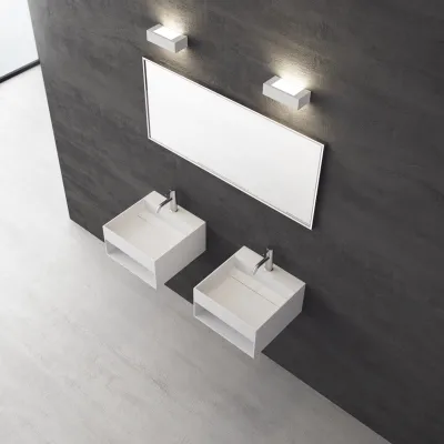 Boxo 45L - 45x40 Tvättställ med förvaring, Matt Vit SolidTec®