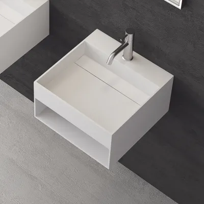 Boxo 45L - 45x40 Tvättställ med förvaring, Matt Vit SolidTec®
