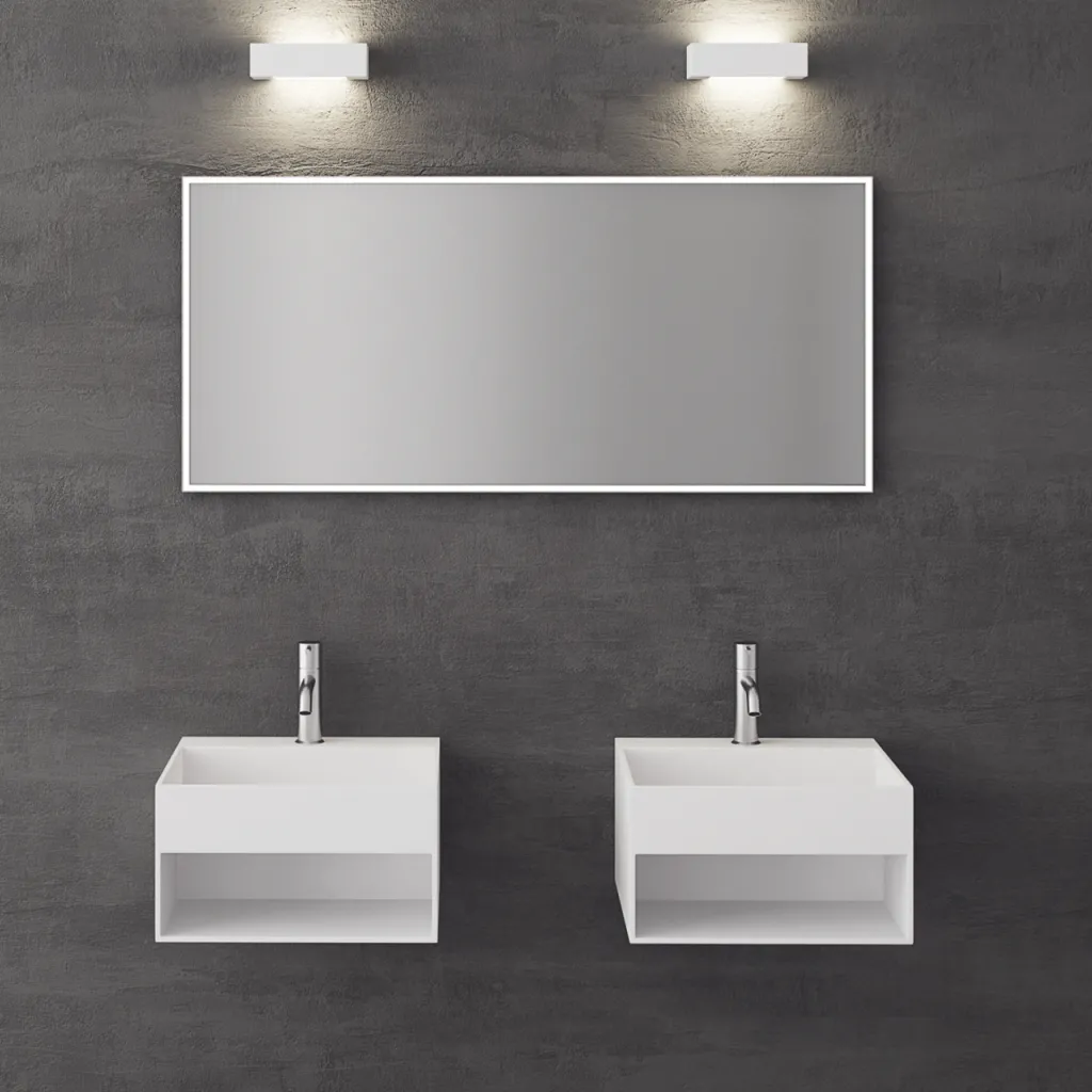 Boxo 45L - 45x40 Tvättställ med förvaring, Matt Vit SolidTec®