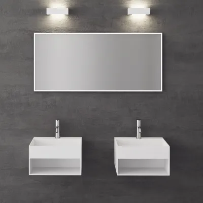 Boxo 45L - 45x40 Tvättställ med förvaring, Matt Vit SolidTec®