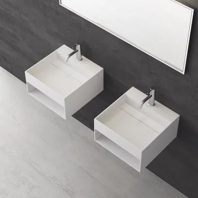 Boxo 45L - 45x40 Tvättställ med förvaring, Matt Vit SolidTec®